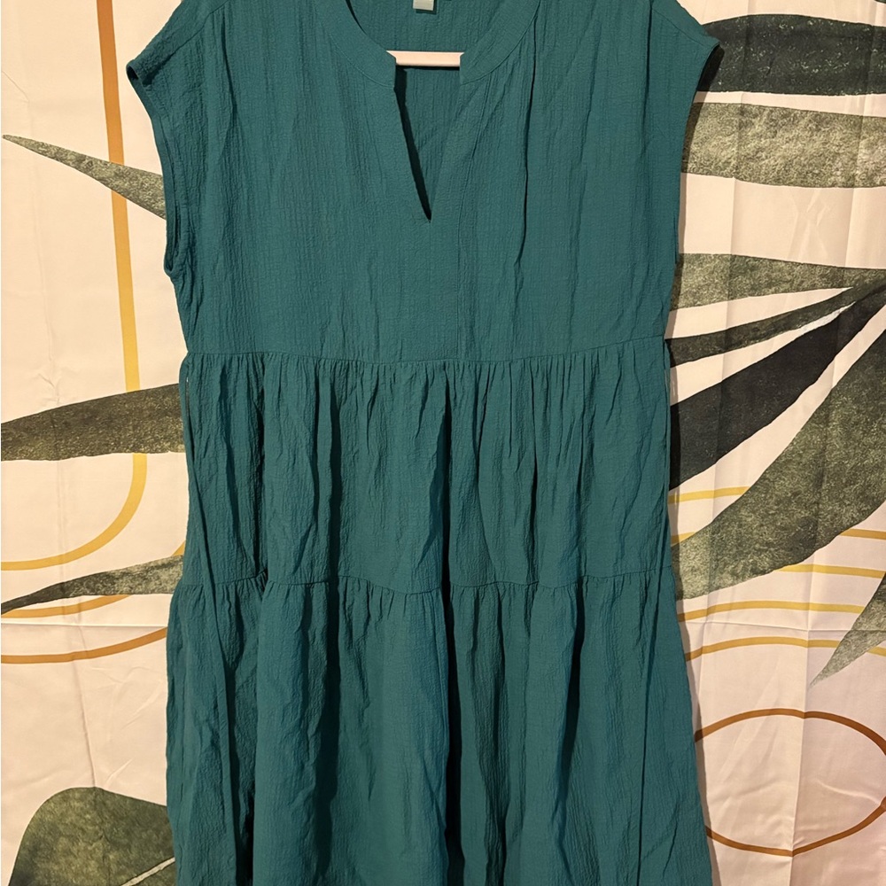 Clavin Klein Teal Sleeveless Dress
